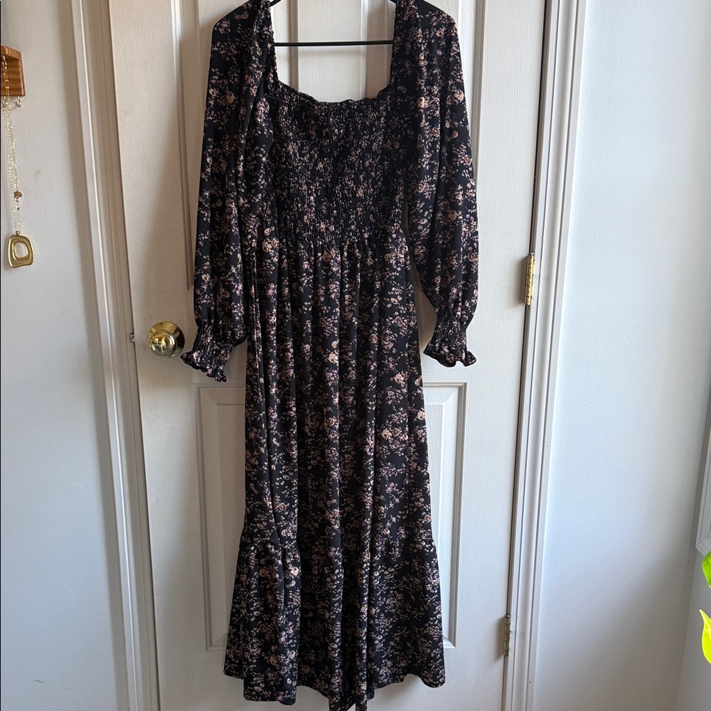 Floral Black Dress